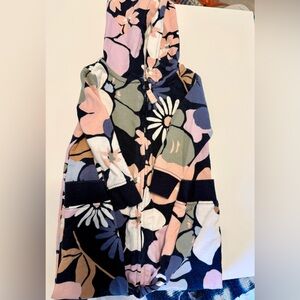 Carter's Floral Hooded Baby One-Piece in Navy, Pink, Green